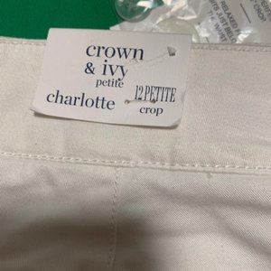 12 Petite White crop pants